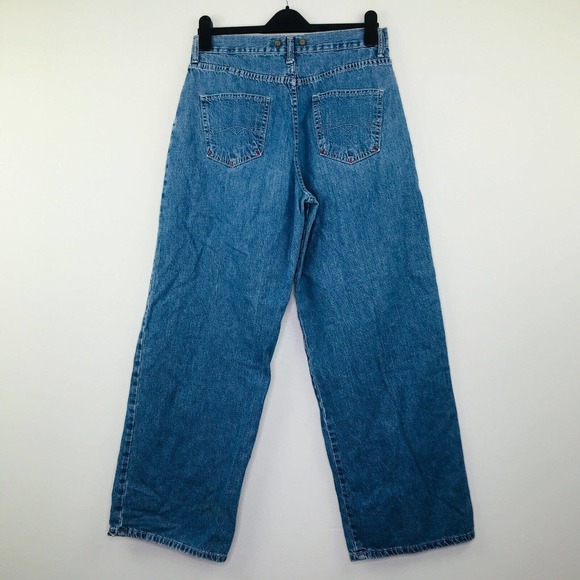 LEI Junior's 13 Blue Jeans Suspender Button Wide Leg Light Wash Denim Flaw A - Picture 4 of 6